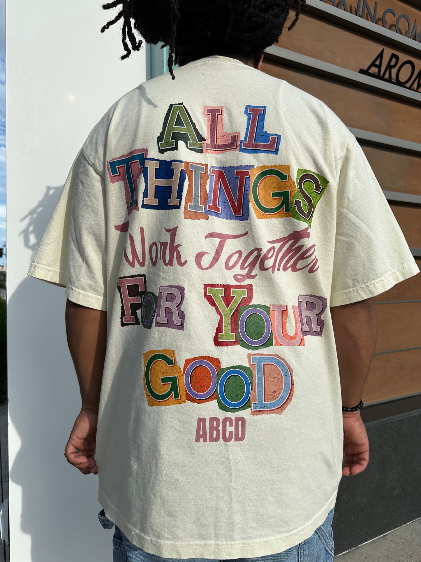 "All Things Work Together" Streetwear Tee – Inspired by Romans 8:28