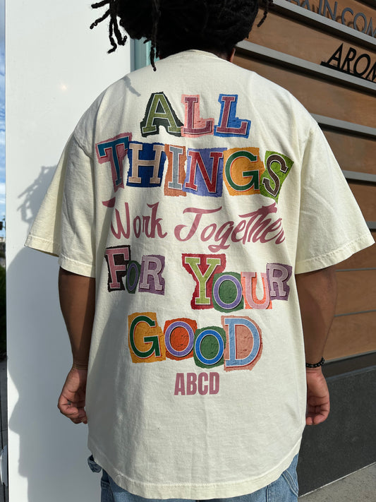 "All Things Work Together" Streetwear Tee – Inspired by Romans 8:28
